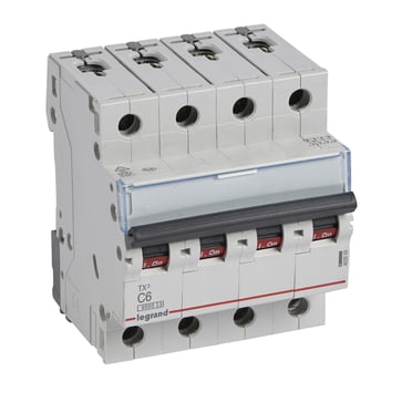 TX3 MCB automatsikring C6 4pol 4M 6000/6KA