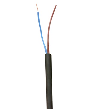 Plastkappeledning halogenfri Cca 2X0.75 sort R100