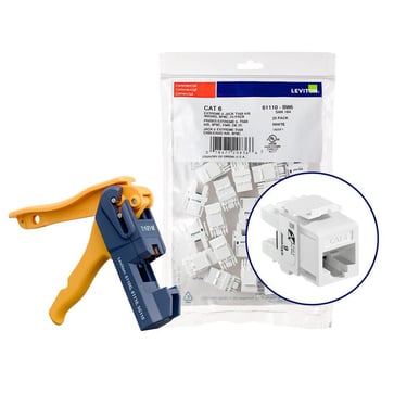 Modular jack eXtreme KAT6A UTP RJ45 110-style 192 bulk pakke leveres med Fluke RapidTool Hvid
