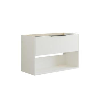Dansani Mido vaskeskab 100x64 cm m/1 skuffe + åbent fag, stribet hvid mat