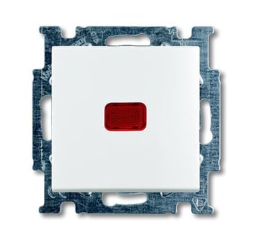 ABB-basic55 Korrespondanceafbryder blank hvid 10A 1 modul leveres inklusive tangent med rød LED-lamp