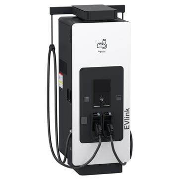 Lynladestation, EVlink Pro DC, 120kW, CCS2 + CCS2 ladestik, 3,6 m kabel med kabelstyringssystem, kre