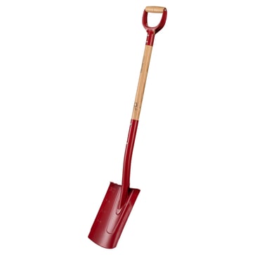 Fiskars Classic Spade, afrundet blad, langt skaft