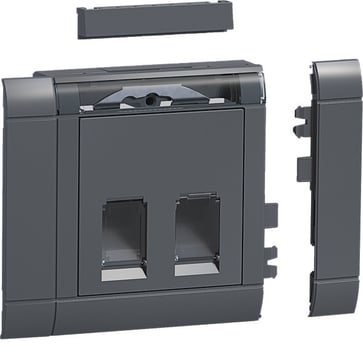 Komplet dobbelt dataudtag Actassi S-One DPM RAL9011