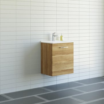 Dansani Mido møbelpakke 51 cm 1 låge L, vask varm eg