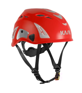 Kask Industrihjelm Superplasma Hi-Viz flou rød med vinter hjelmhue