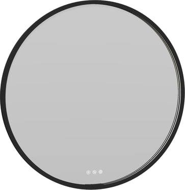 Dansani Moon rammespejl Ø75 cm med LED lys, sort