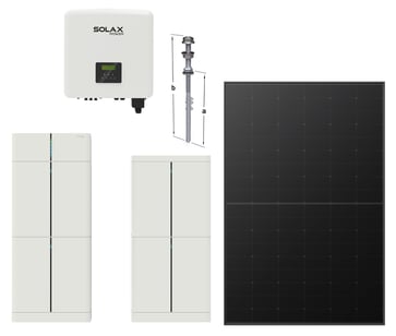 Solax komplet pakke med Renusol montagepakke til eternit tag med 28 stk 460Wp paneler 12 kW hybrid i