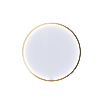 Dansani Moon rammespejl Ø75 cm med LED lys, børstet messing