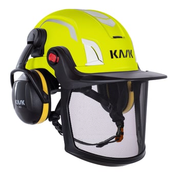 Kask Zenith X Combo skovhjelm med netvisir og SC2 høreværn gul