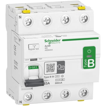 Fejlstrømsafbryder AC/DC RCCB PFI 4P 63 A 500 mA type B - super immun