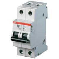 Automatsikring B 63A, 2-polet B-karakteristik, brydeevne 10kA, 230/400V AC, 35mm bred S202M-B63