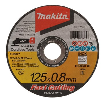 Makita Skæreskive 125x0,8mm INOX