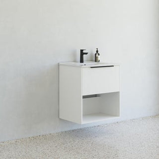 Dansani Mido møbelpakke 61 cm 1 sk m/hylde, vask, stribet hvid mat