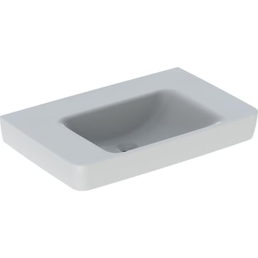 Geberit Renova Plan håndvask, 750 x 480 x 185 mm, m/fralægningsplads, hvid porcelæn