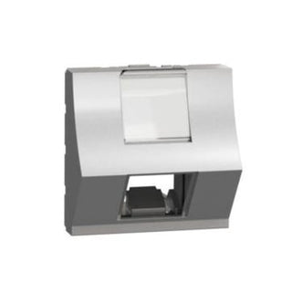Dataudtag for 1xKeystone/Systimax, 2 modul, vinklet alu