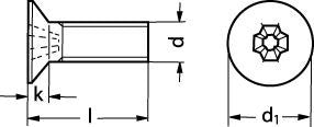 Undersænket hoved pozidrive/phillips DIN 965 / ISO 7046