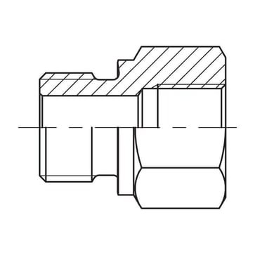 Nippel/muffe 1/4"" x 3/8"", lang Rustfri