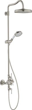 AXOR Montreux Showerpipe med termostat og hovedpruser 240 1jet steel-optik