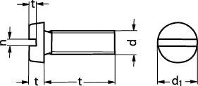 M 8X10 DIN 84 messing  cylinder hoved maskinskrue