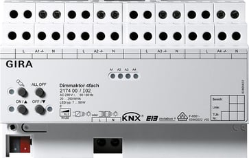 Universal-lysdæmperaktuator  4x250 W/VA KNX/EIB DIN-s