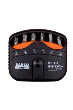 Bahco 1/4"" bitssæt i rustfrit stål til Phillips-/Pozidriv-/TORX®-skruer – 7 dele