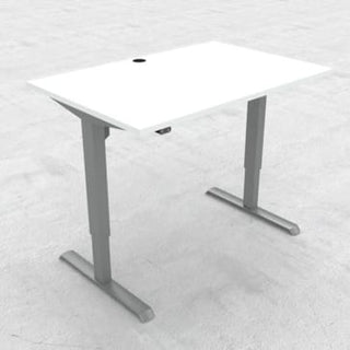 Hæve-/sænkebord 120x80 cm hvid m/sølvstel