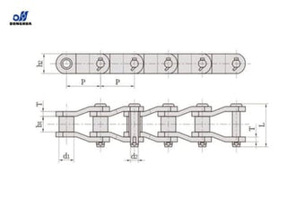 DONGHUA SIMPLEX KÆDE  3214 Heavy duty forkrøppet kæde i stål med Donghua kode RO4 deling = 103,2 og