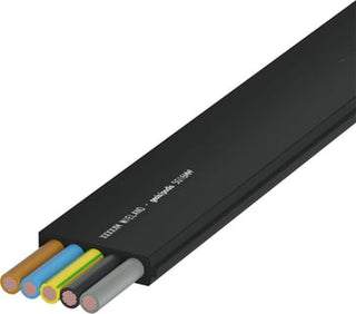 Podis 5G16 fladkabel HF CPR-klasse: B2ca s1 d1 a1. Spænding/Strøm: 0,6/1kV/63A. Farve: Sort