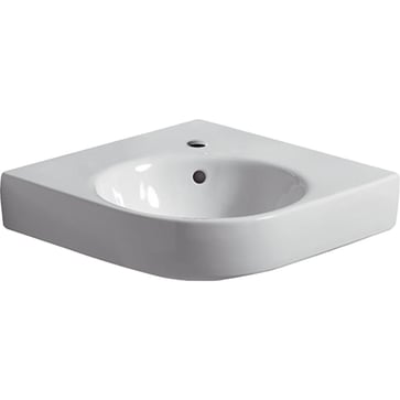 Geberit Renova Compact håndvask, 695 x 615 x 155 mm, hjørne, hvid porcelæn