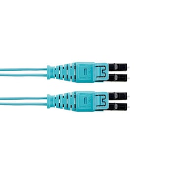2 fiber OM4 patch cord, LC push pull til LC push pull, LSZH, Standard IL, 5m