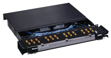 19"" Fiberboks udtræk for 8x modul ((FAP)) 2U sort