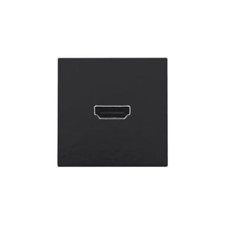 HDMI udtag med terminaler for ledningsmontering, piano black coated