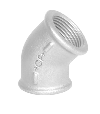 Vinkel 45° galvaniseret muffe/muffe 1 1/2