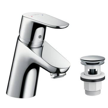 hansgrohe Focus håndvaskarmatur 70 m/PushOpen bundventil, krom