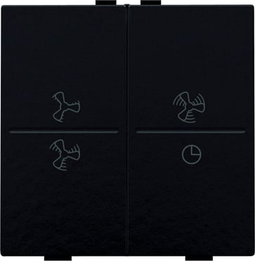 Tangent med ventilations-symboler til trådløst 4-tryk, Bakelite® piano black coated