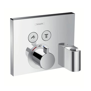 hansgrohe ShowerSelect termostat med 2 udtag og integreret bruserholder og slangeudtag