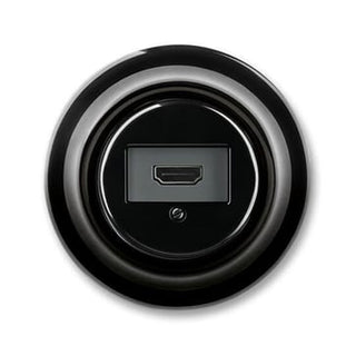HDMi udtag, brug indsats 0261/33-500, Glans sort, Decento