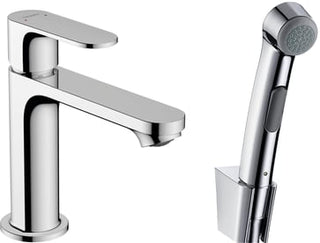 hansgrohe Rebris S 1-grebs håndvaskarmatur 110 m/bidettehåndbruser og bruserslange 160 cm, u/bv, kro