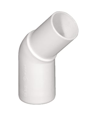 Purus vinkel 45° 32 mm hvid PP/TPE med spidsende