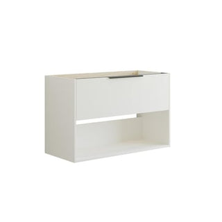 Dansani Mido vaskeskab 100x64 cm m/1 skuffe + åbent fag, stribet hvid mat