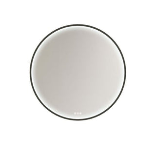 Dansani Moon rammespejl Ø90 cm med LED lys, sort