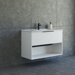 Dansani Mido møbelpakke 101 cm 1 sk m/hylde, vask, stribet hvid