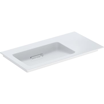 Geberit ONE håndvask 90 x 48 cm u/hanehul, hvid/KeraTect, blank hvid