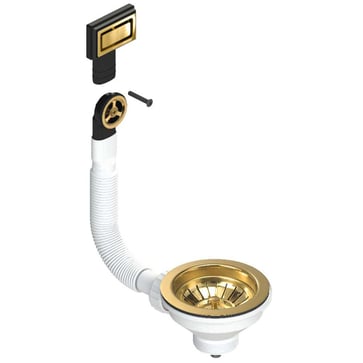 Lavabo universal bundventil m/ovl PVD messing