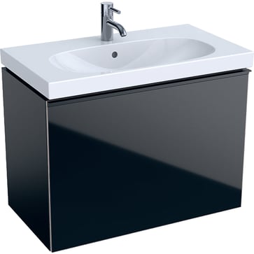 Geberit Acanto vaskeskab 740x535x416mm 1skuffe sort spånplade lak