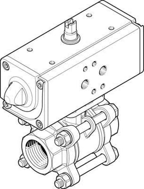 Festo Kuglehane-aktuator VZBA-1/2"-GG-63-T-22-F0304-V4V4T-PP15-R-90-C