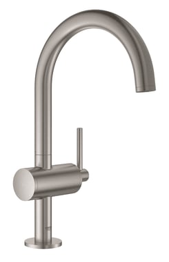 GROHE Atrio New Classic etgrebs håndvaskarmatur, 166 mm tud, m/løft-op bv, SuperSteel