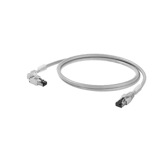 Ethernet patchkabel, RJ45 IP 20, RJ45 IP 20, 90° venstre 8 poler