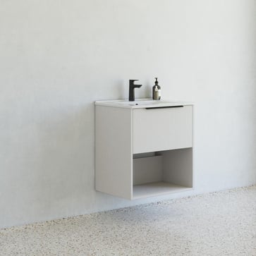 Dansani Mido møbelpakke 61 cm 1 sk m/hylde, vask, stribet sand mat